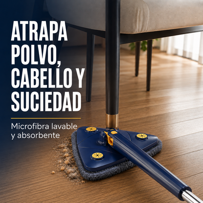 Trapeador Triangular Giratorio 360º - Autoescurrible con Mopa de Microfibra
